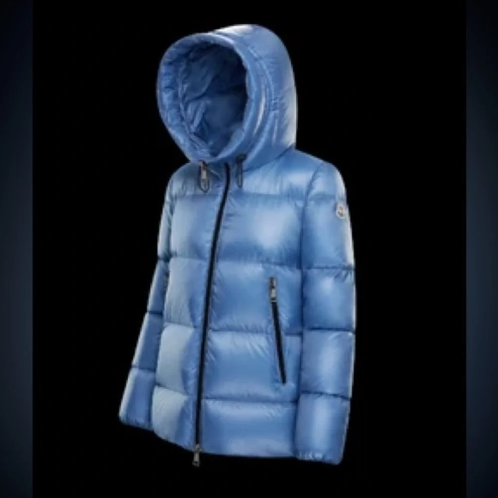 Moncler Serrite blue puffer jacket coat hooded outerwear AUTHENTIC ⭐️siz3/large - Picture 3 of 17